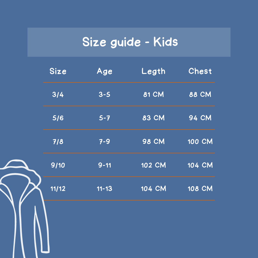 Size guide for Kids