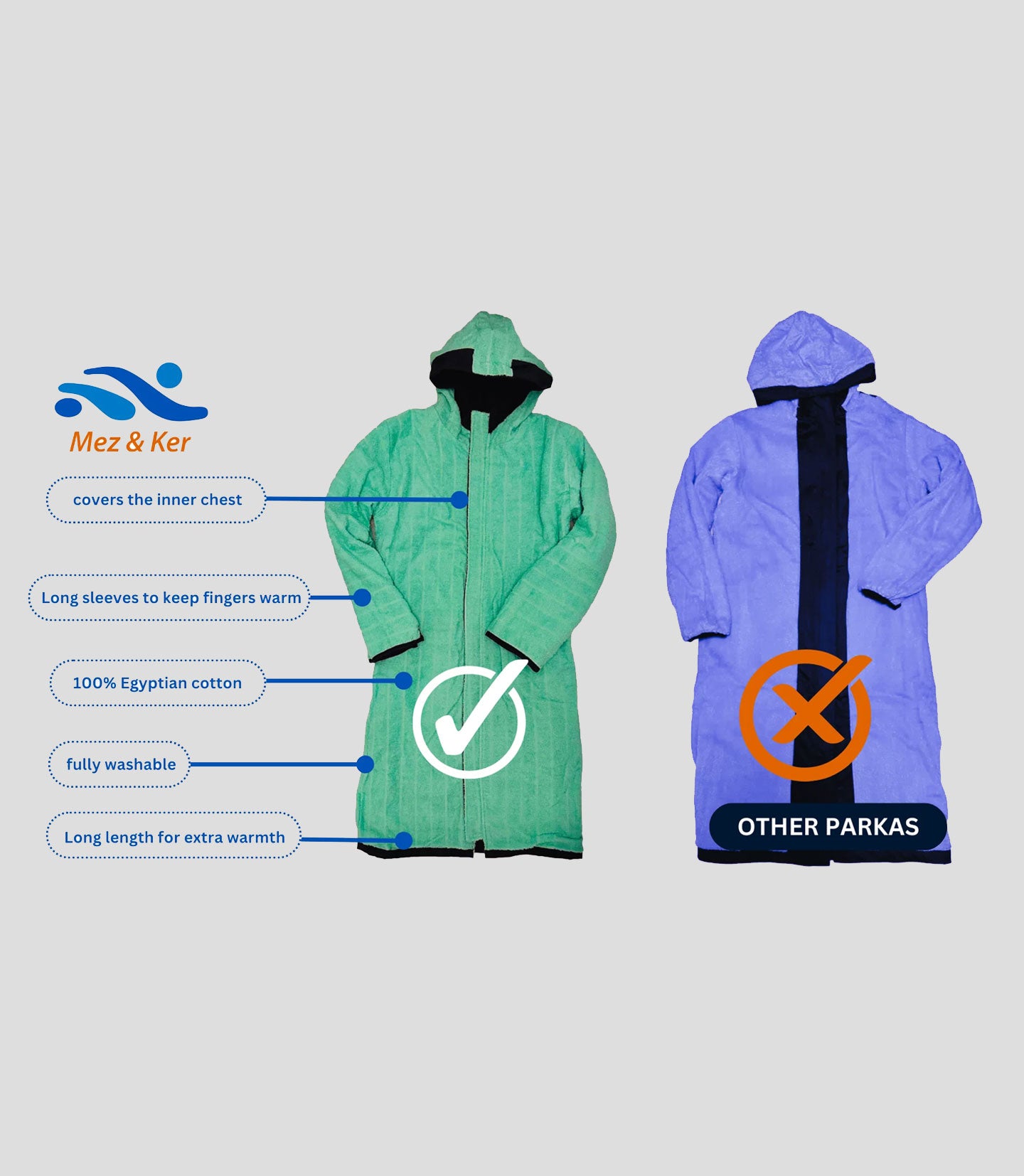 Mez&Ker Swim&Sports Parkas - Orange | Adult